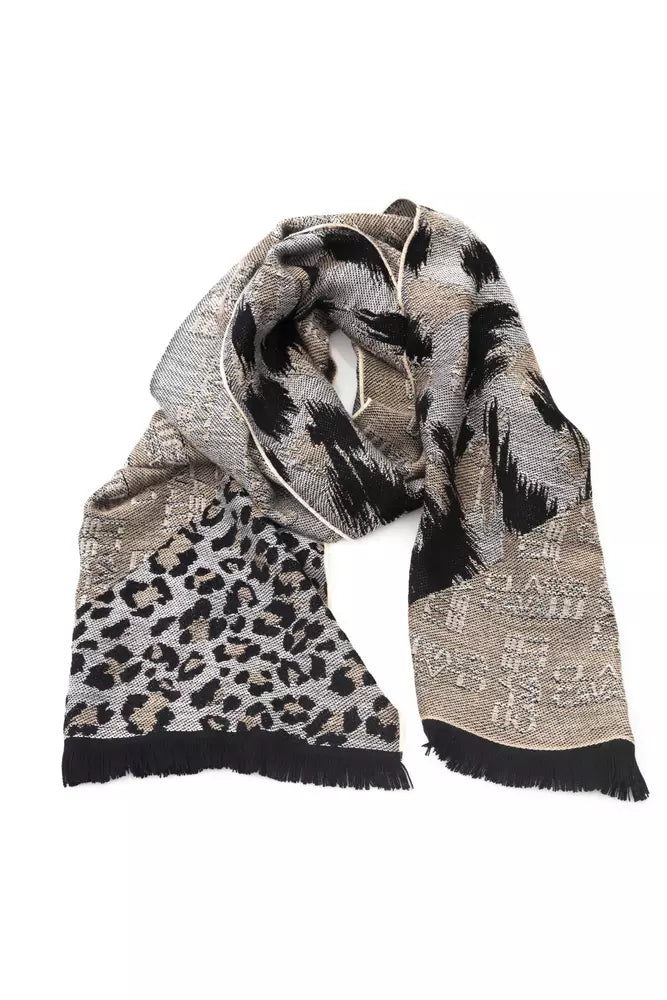 Шарф Cavalli Class Chic Animalier из смесовой шерсти