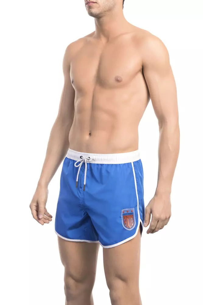 Bikkembergs Pantaloncini da bagno da uomo in poliestere blu