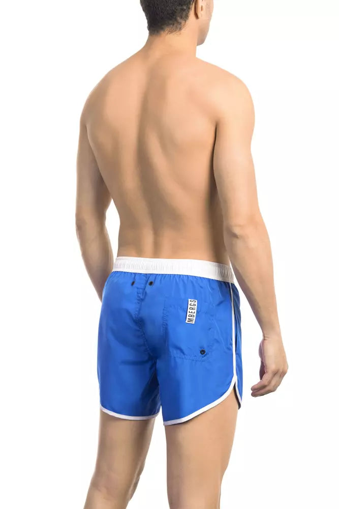 Bikkembergs Pantaloncini da bagno da uomo in poliestere blu