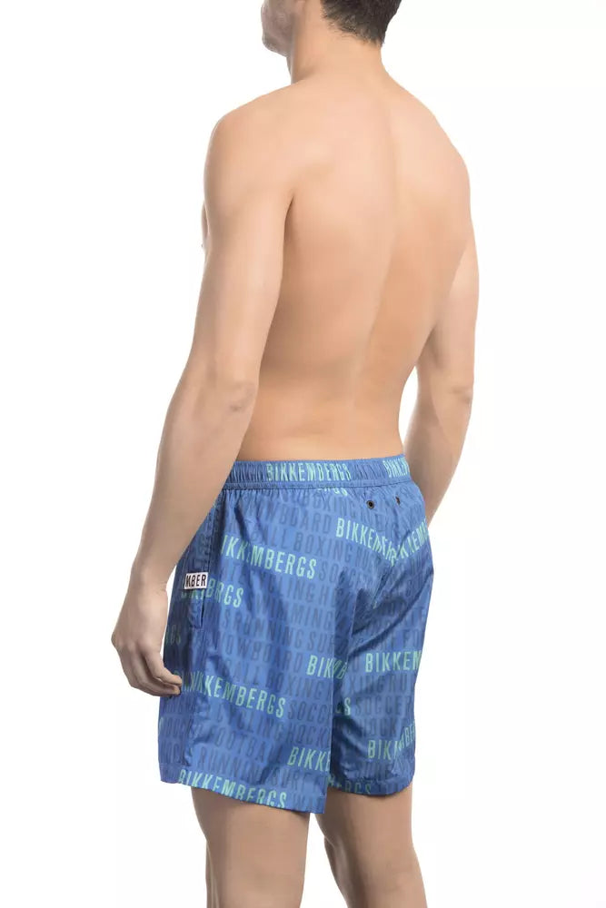 Bikkembergs Pantaloncini da bagno da uomo in poliestere blu