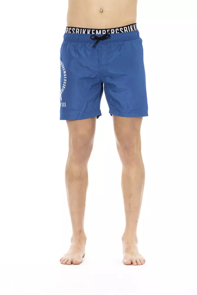 Bikkembergs Pantaloncini da bagno da uomo in poliestere blu