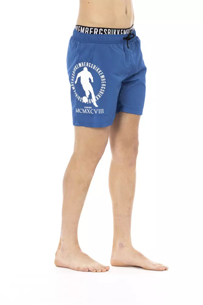 Bikkembergs Pantaloncini da bagno da uomo in poliestere blu