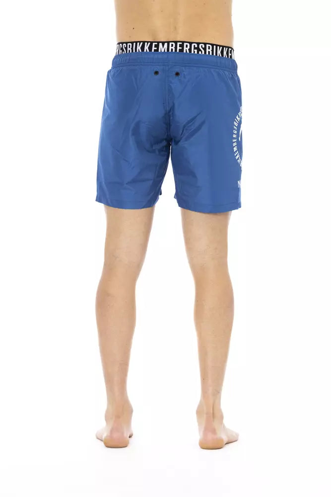 Bikkembergs Pantaloncini da bagno da uomo in poliestere blu