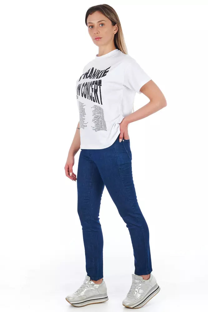 Frankie Morello Jeans skinny da donna in cotone blu