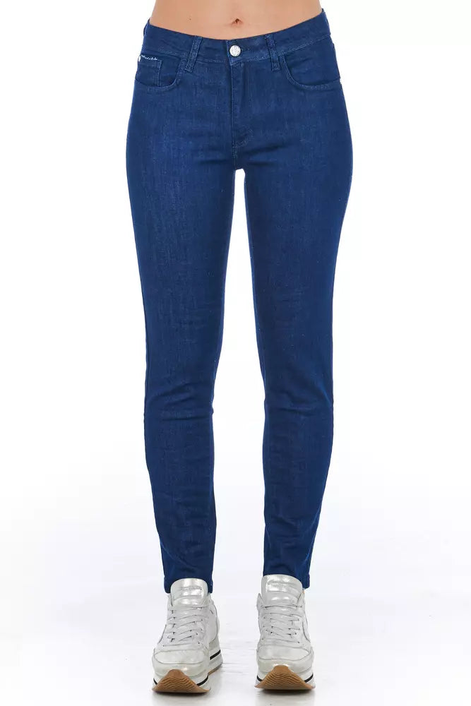 Frankie Morello Jeans skinny da donna in cotone blu