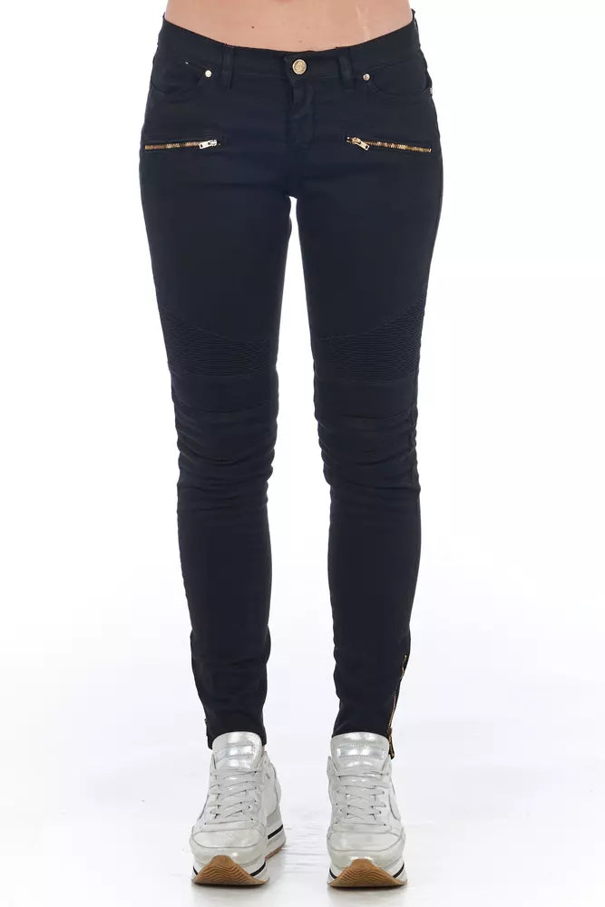 Jeans da donna in cotone nero Frankie Morello