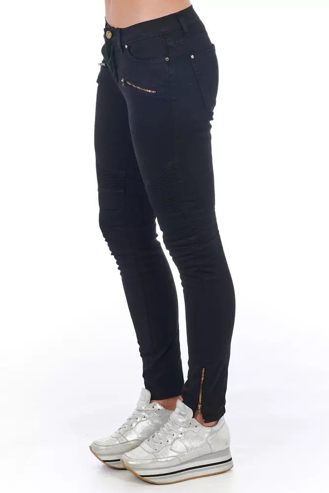 Jeans da donna in cotone nero Frankie Morello