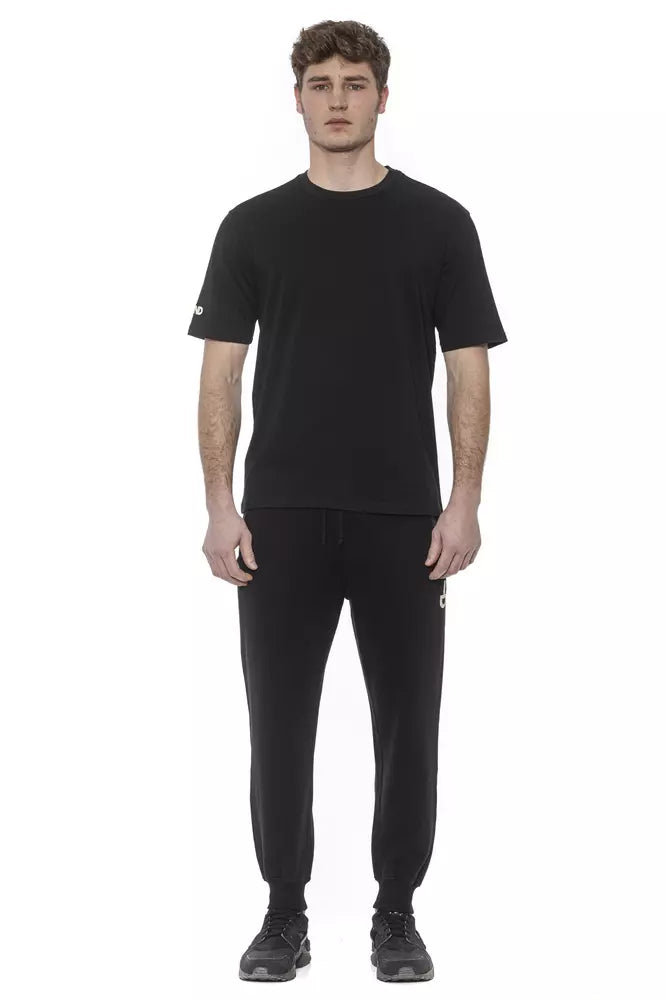 Maglietta da uomo in cotone nero Tond