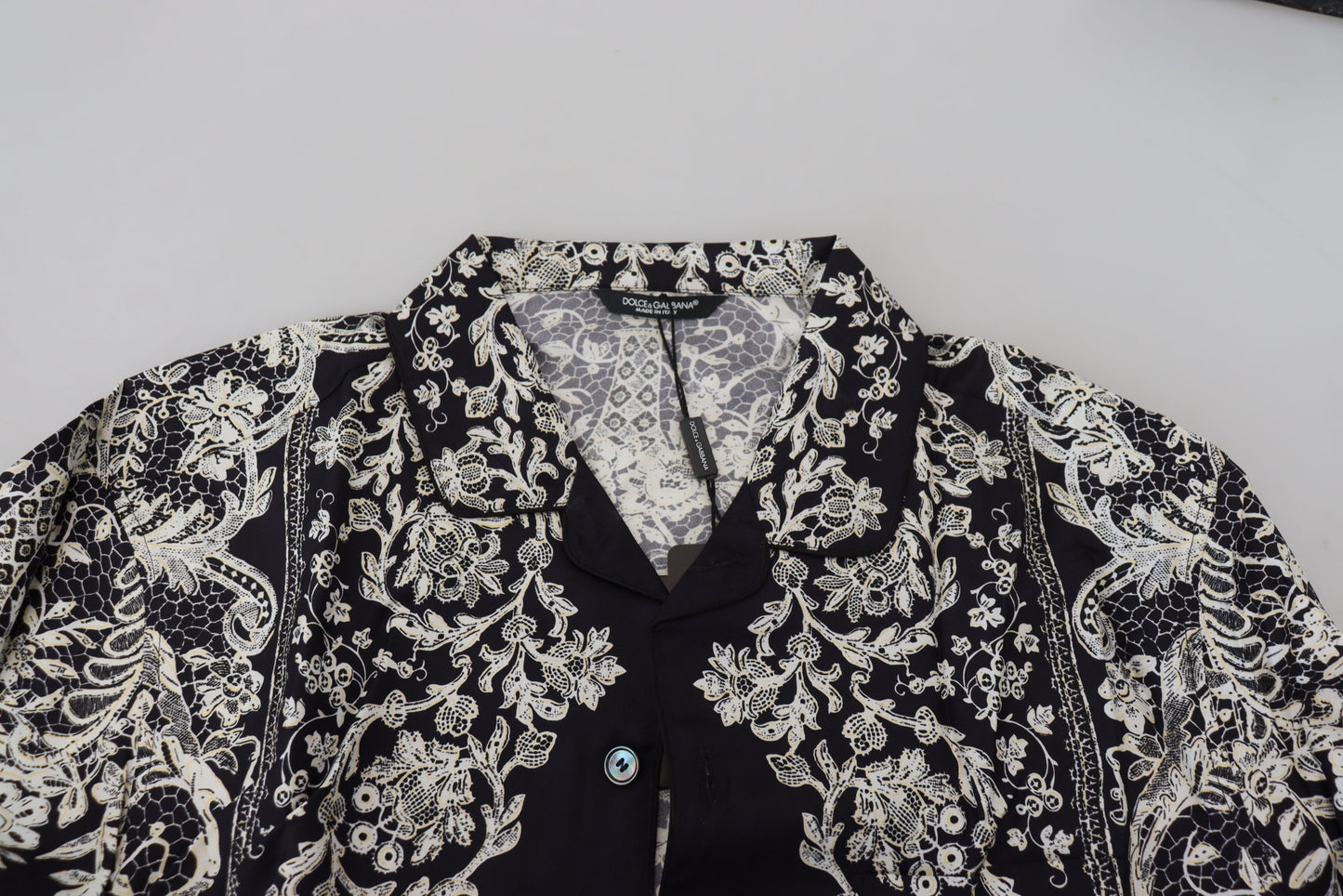 Dolce & Gabbana Elegante camicia barocca floreale in raso