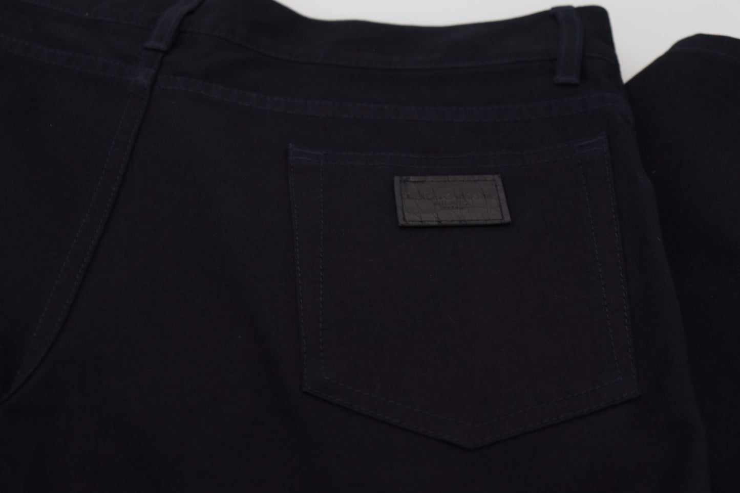 Dolce & Gabbana Pantaloni eleganti in denim misto seta nero