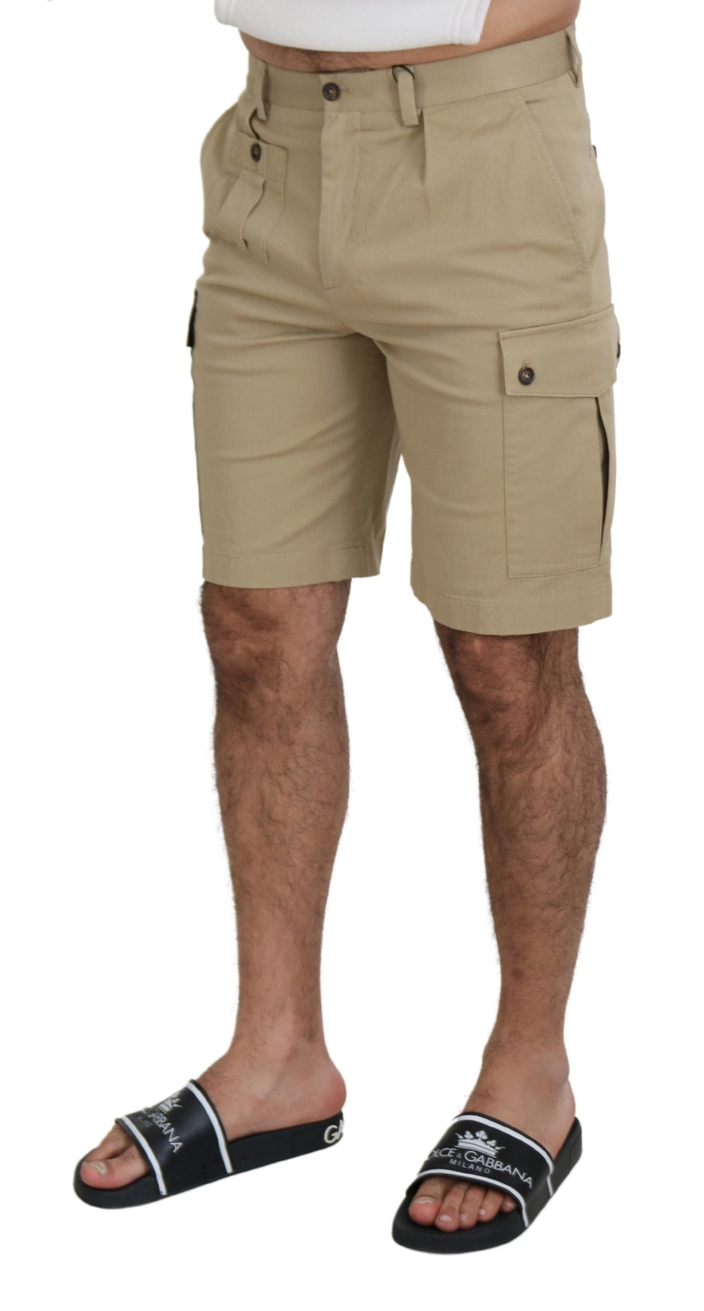 Pantaloncini firmati Dolce & Gabbana eleganti in misto cotone beige