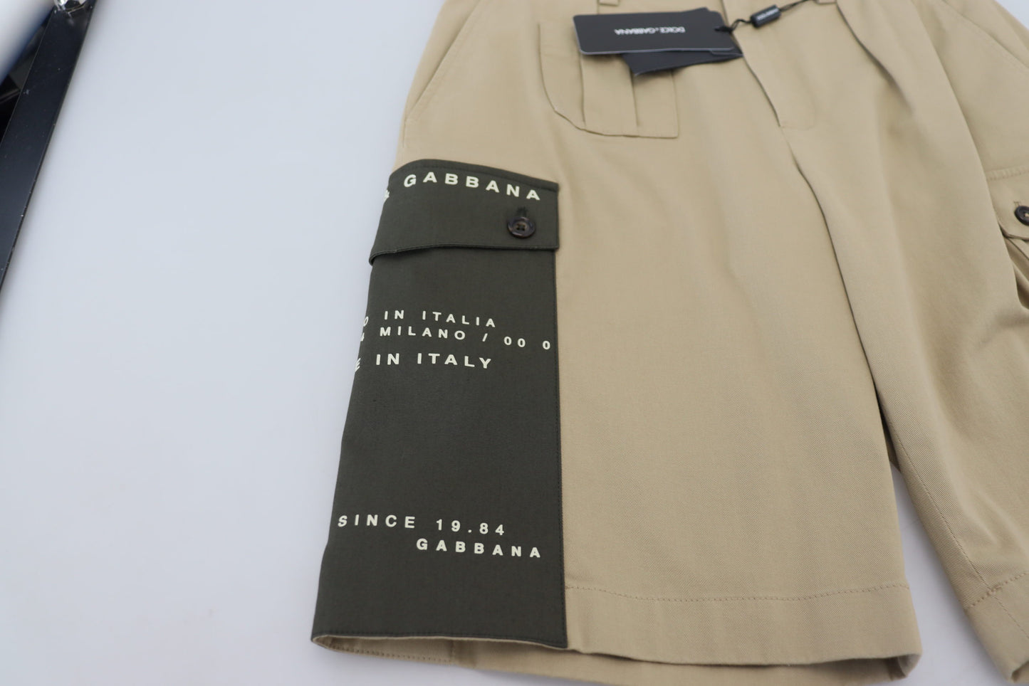 Pantaloncini firmati Dolce & Gabbana eleganti in misto cotone beige