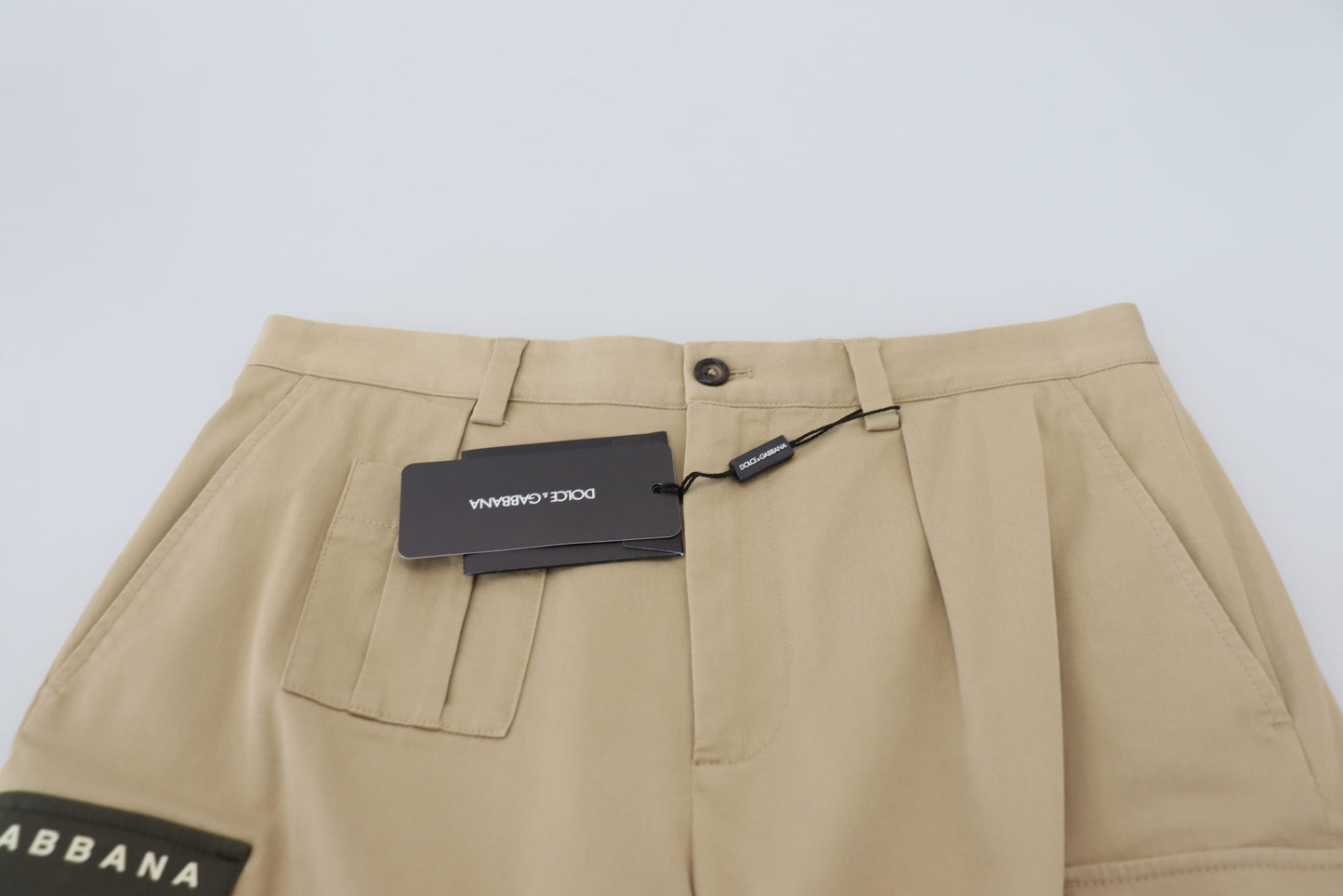 Pantaloncini firmati Dolce & Gabbana eleganti in misto cotone beige