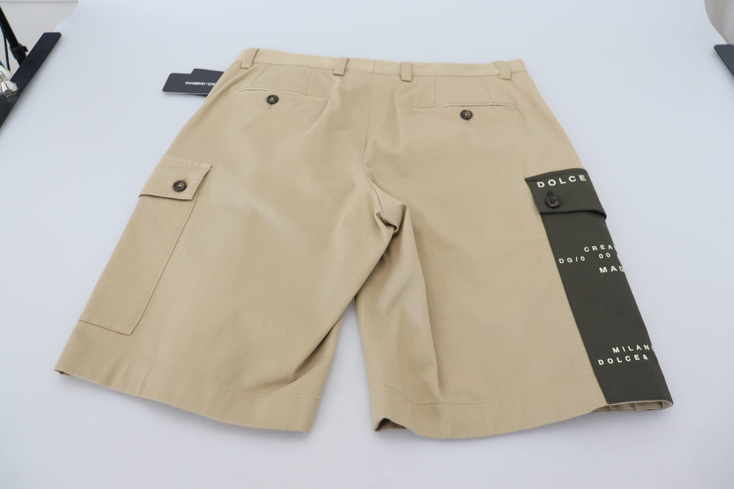 Pantaloncini firmati Dolce & Gabbana eleganti in misto cotone beige