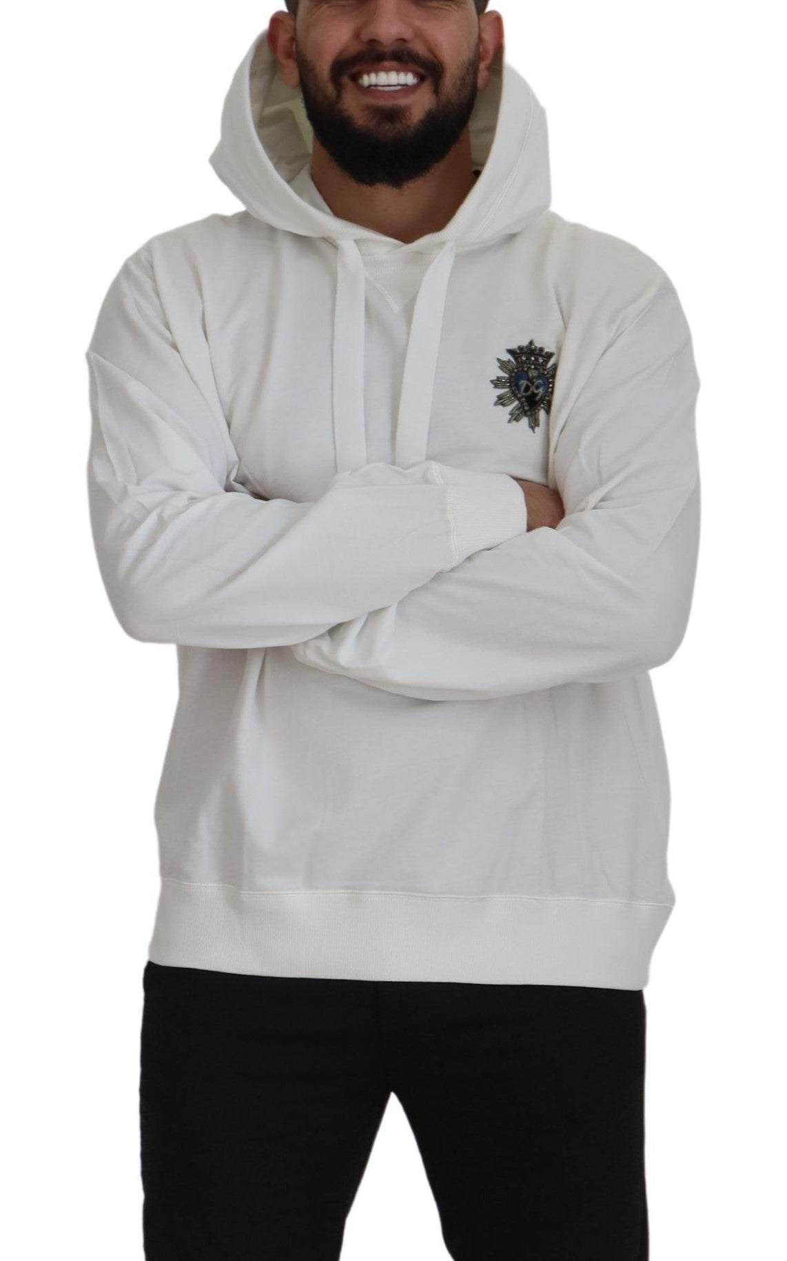 Dolce & Gabbana Splendido maglione bianco con cappuccio