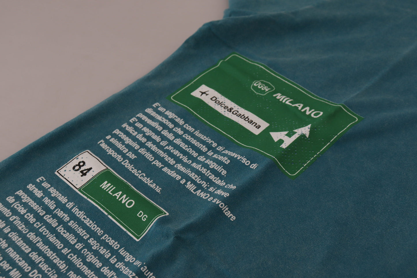 Dolce & Gabbana Элегантная хлопковая футболка с круглым вырезом синего цвета