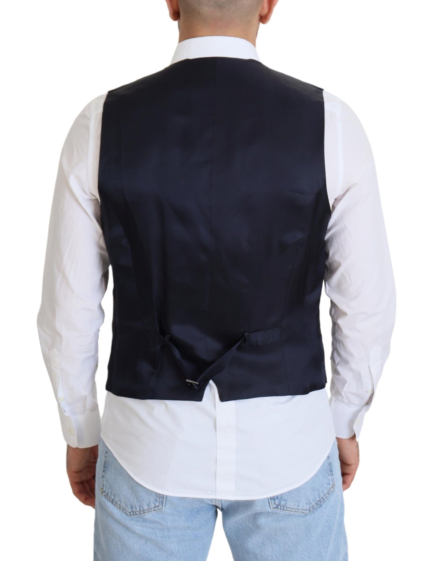 Dolce & Gabbana Gilet elegante abito formale blu scuro