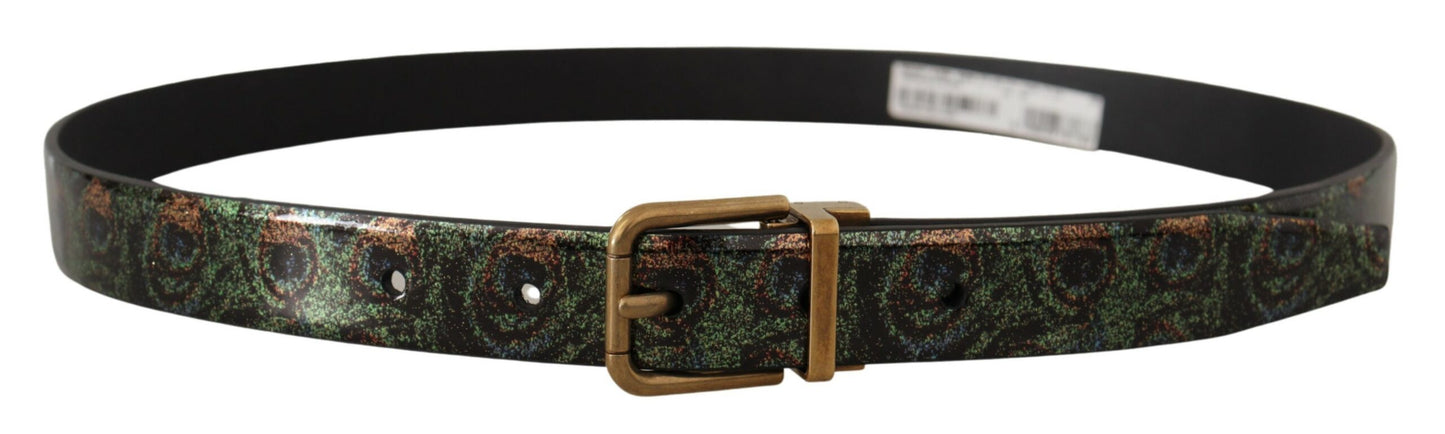Dolce & Gabbana Elegante cintura in pelle gros grain nera