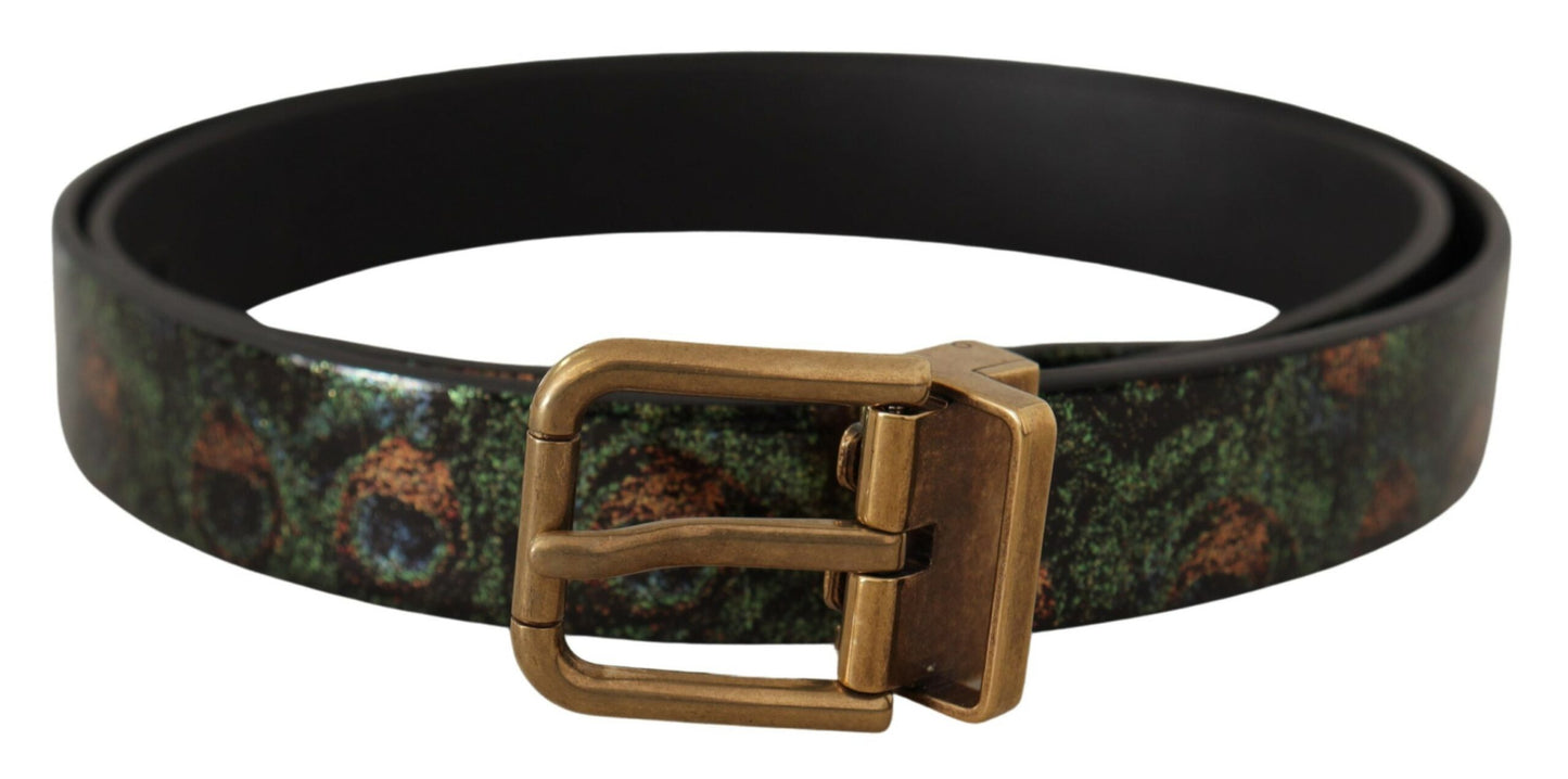 Dolce & Gabbana Elegante cintura in pelle gros grain nera