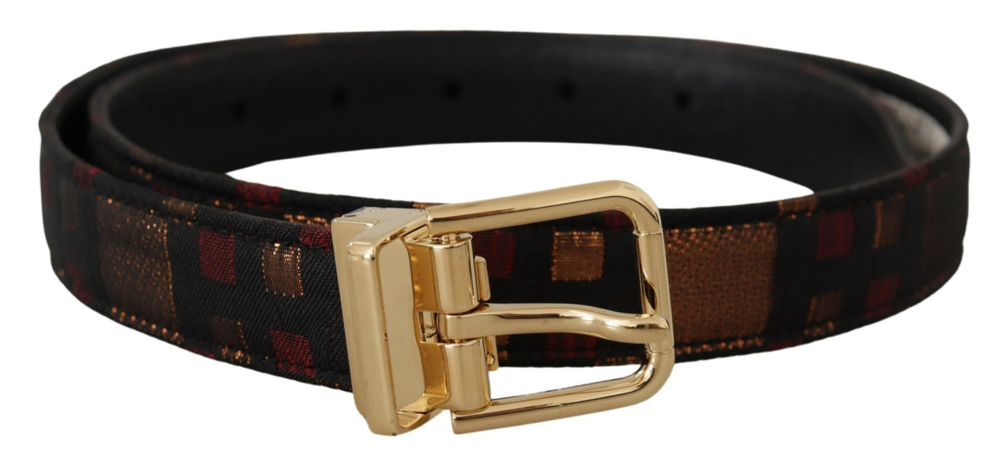 Cintura Dolce & Gabbana in Pelle Multicolor con Fibbia Oro