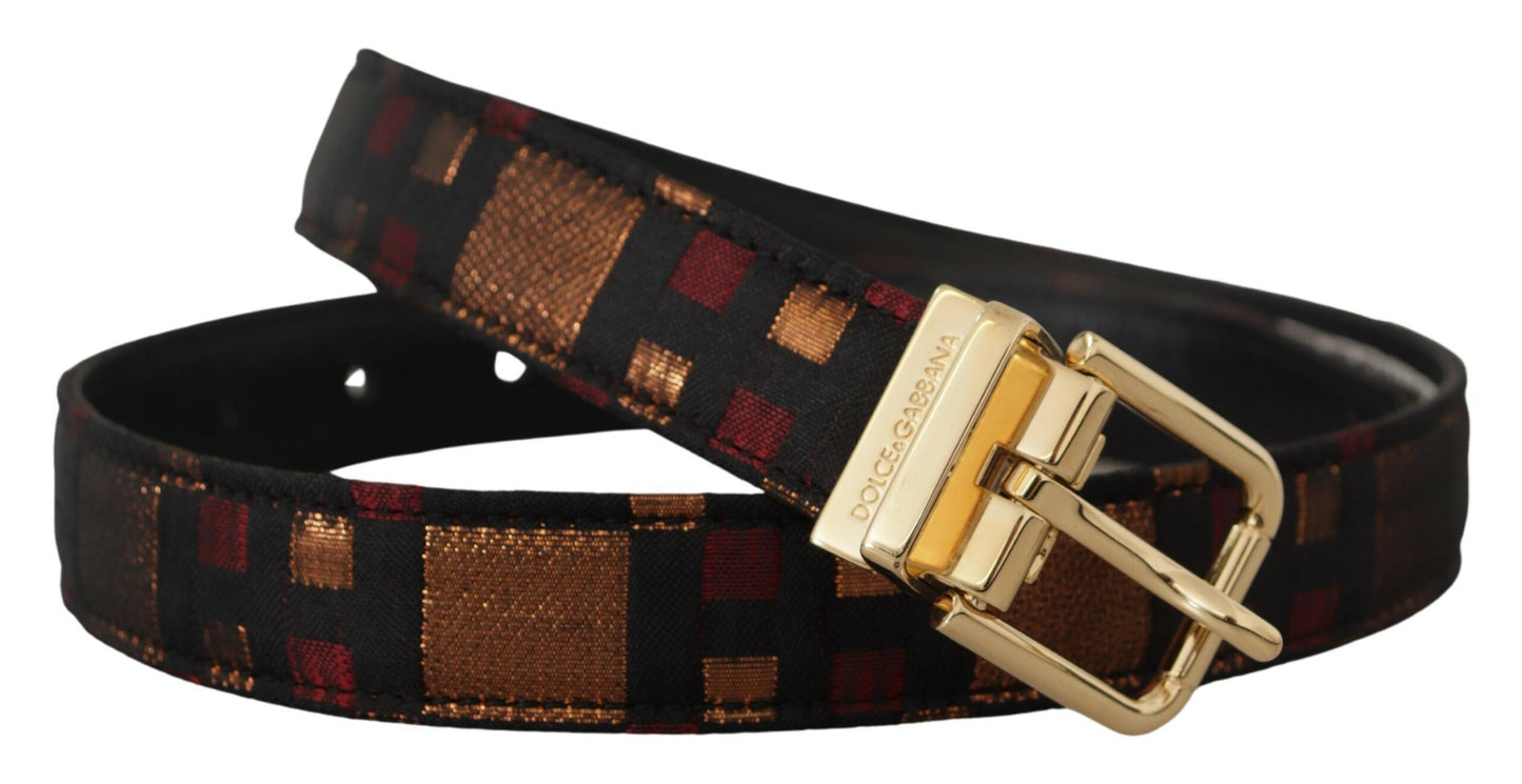 Cintura Dolce & Gabbana in Pelle Multicolor con Fibbia Oro