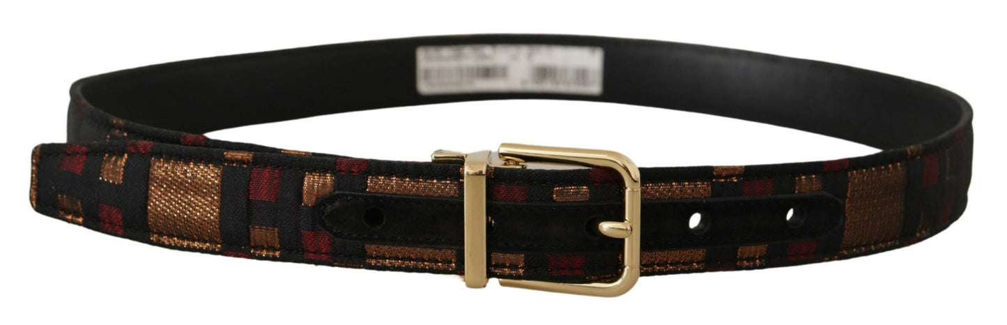 Cintura Dolce & Gabbana in Pelle Multicolor con Fibbia Oro