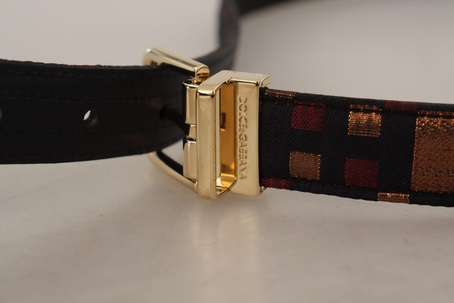 Cintura Dolce & Gabbana in Pelle Multicolor con Fibbia Oro