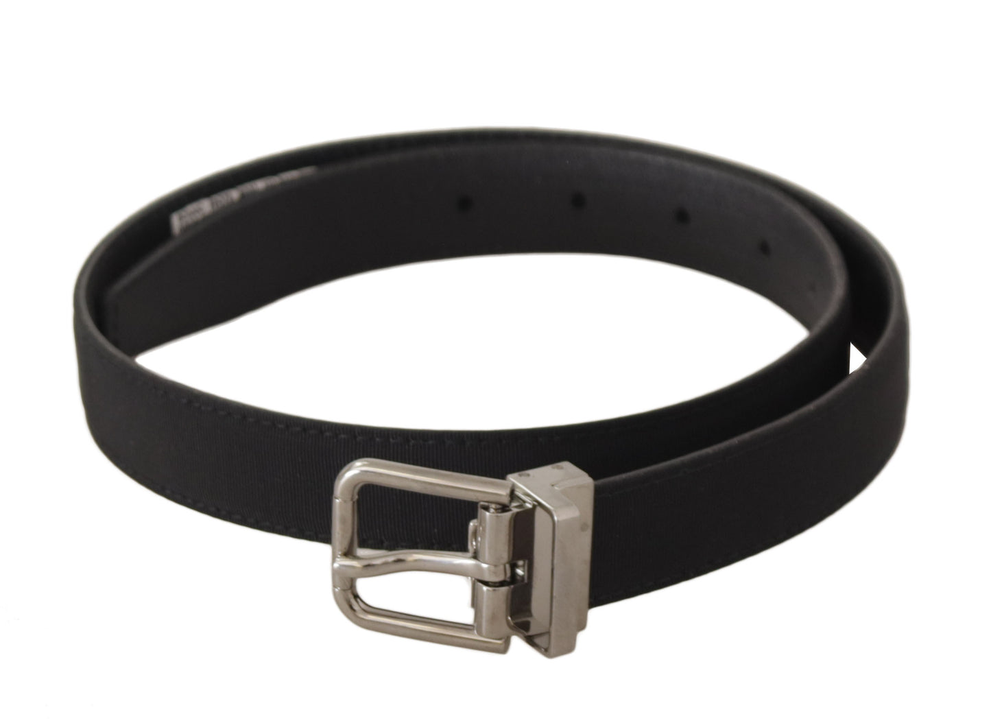 Dolce & Gabbana Elegante cintura nera in tela e pelle