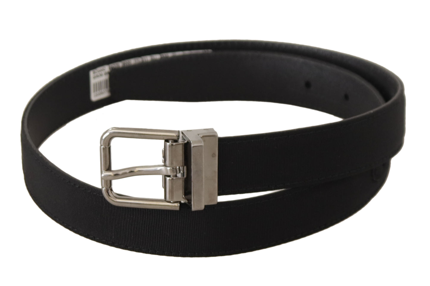 Dolce & Gabbana Elegante cintura nera in tela e pelle
