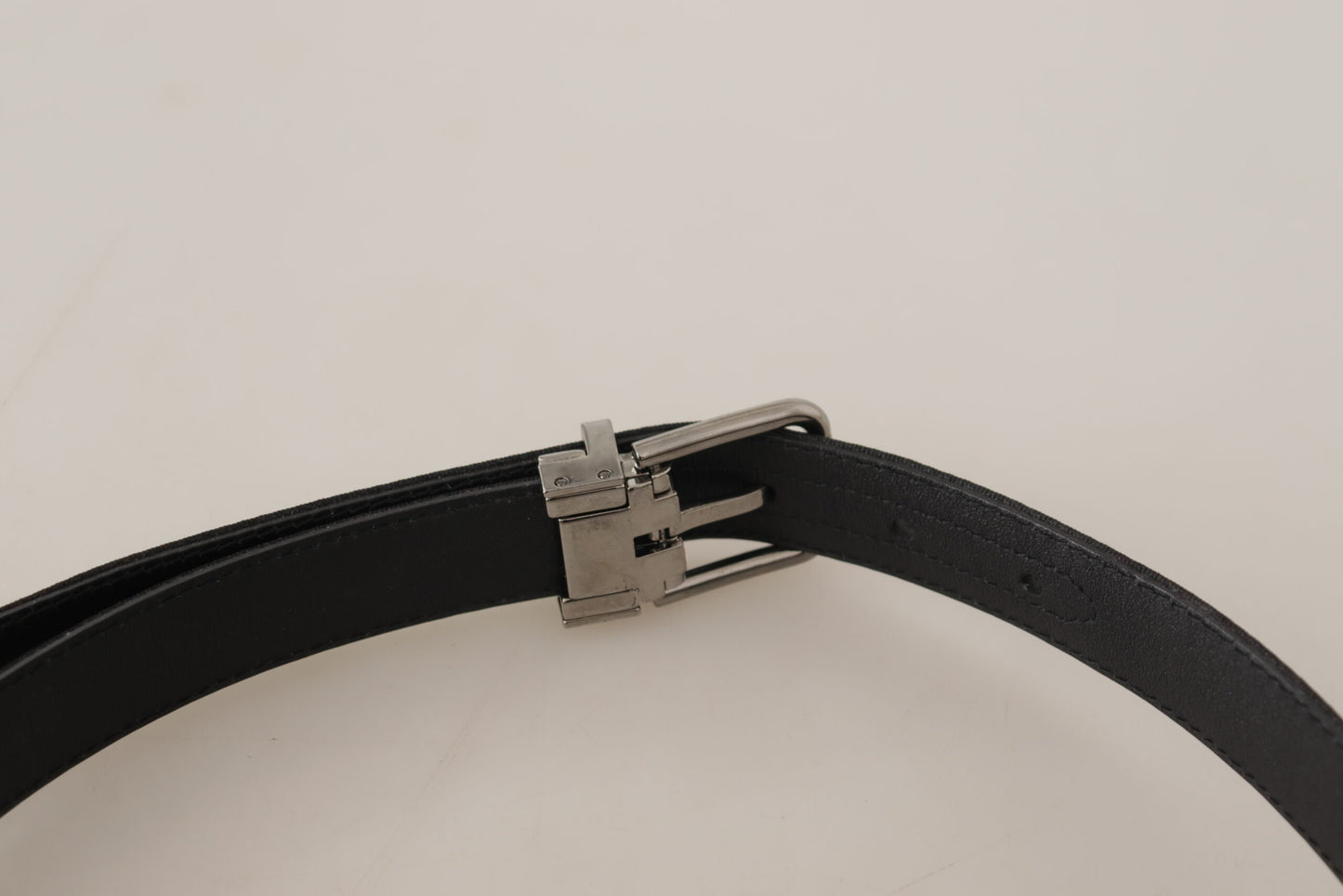 Dolce & Gabbana Elegante cintura nera in tela e pelle
