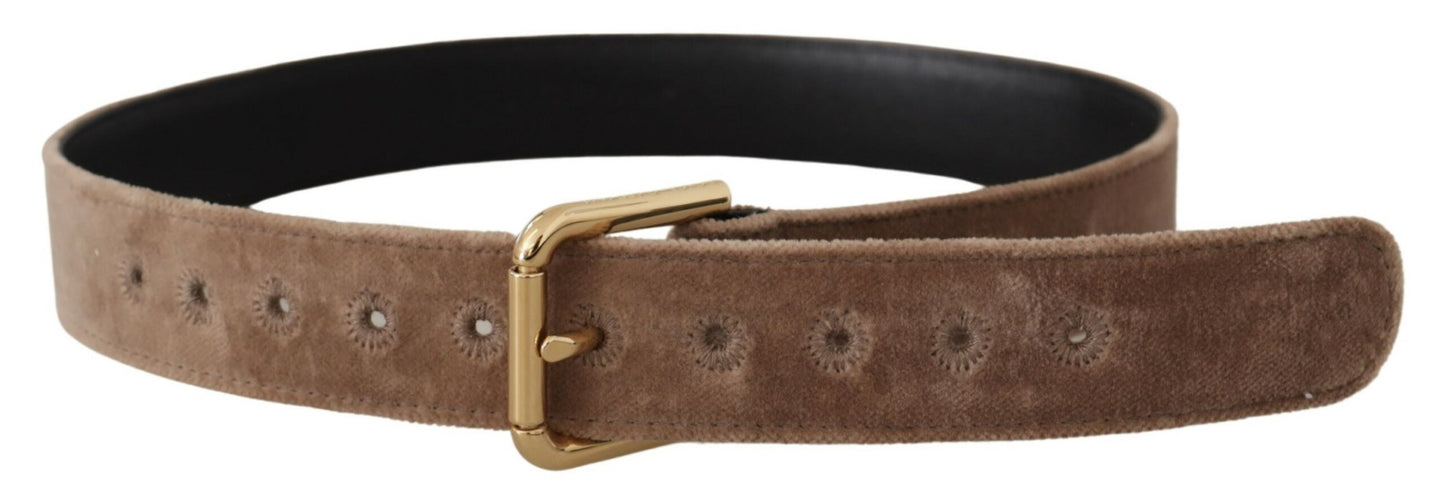 Dolce & Gabbana Elegante cintura con fibbia in velluto con logo