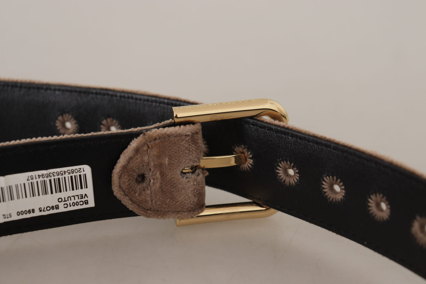 Dolce & Gabbana Elegante cintura con fibbia in velluto con logo
