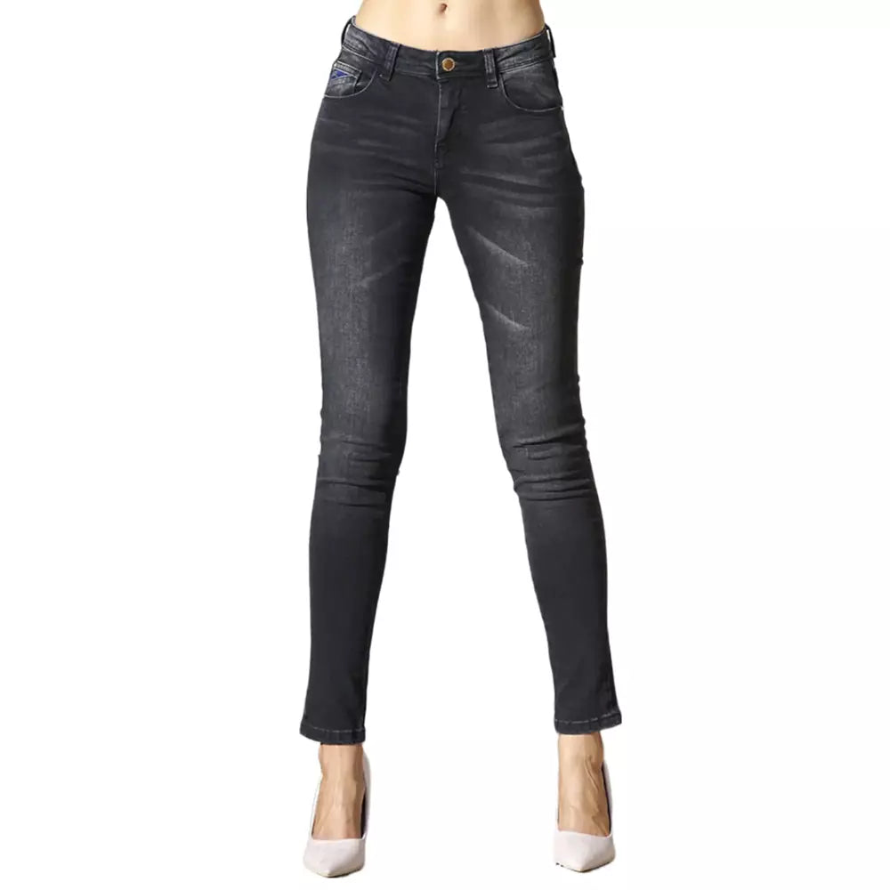 Sì Zee Jeans da donna in cotone nero
