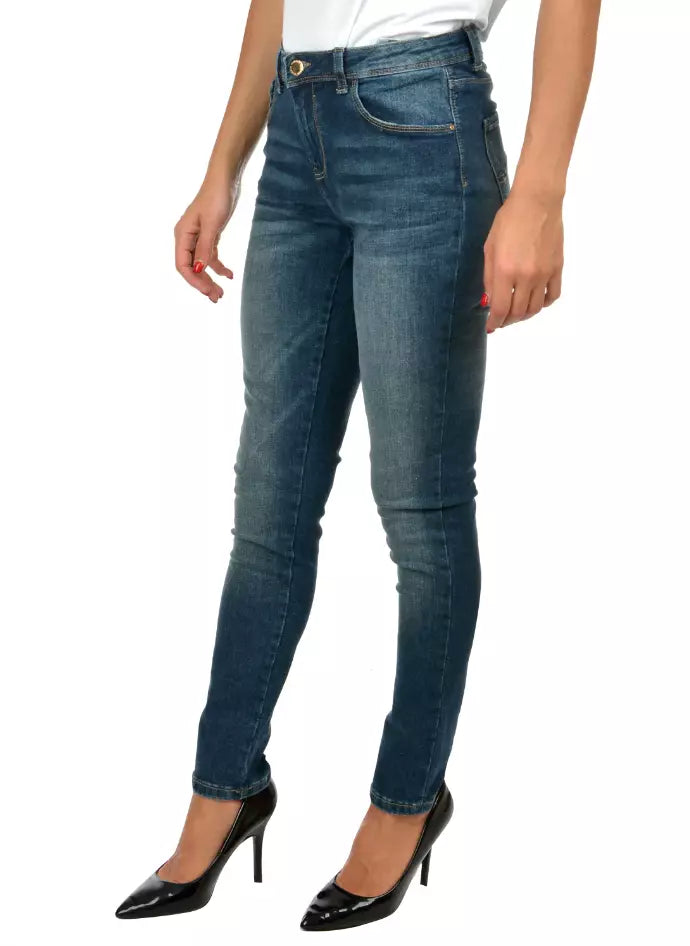Sì Zee Jeans skinny blu in cotone da donna