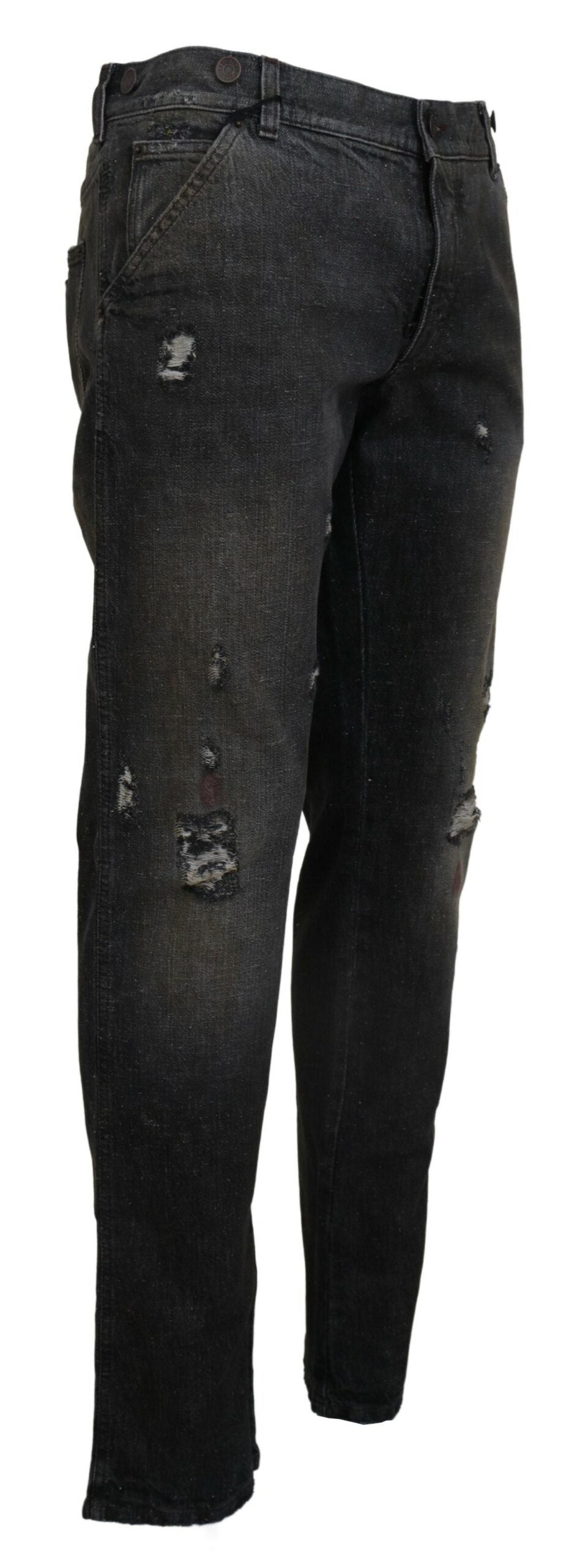 Dolce & Gabbana Squisiti pantaloni in denim grigio per il gentiluomo moderno