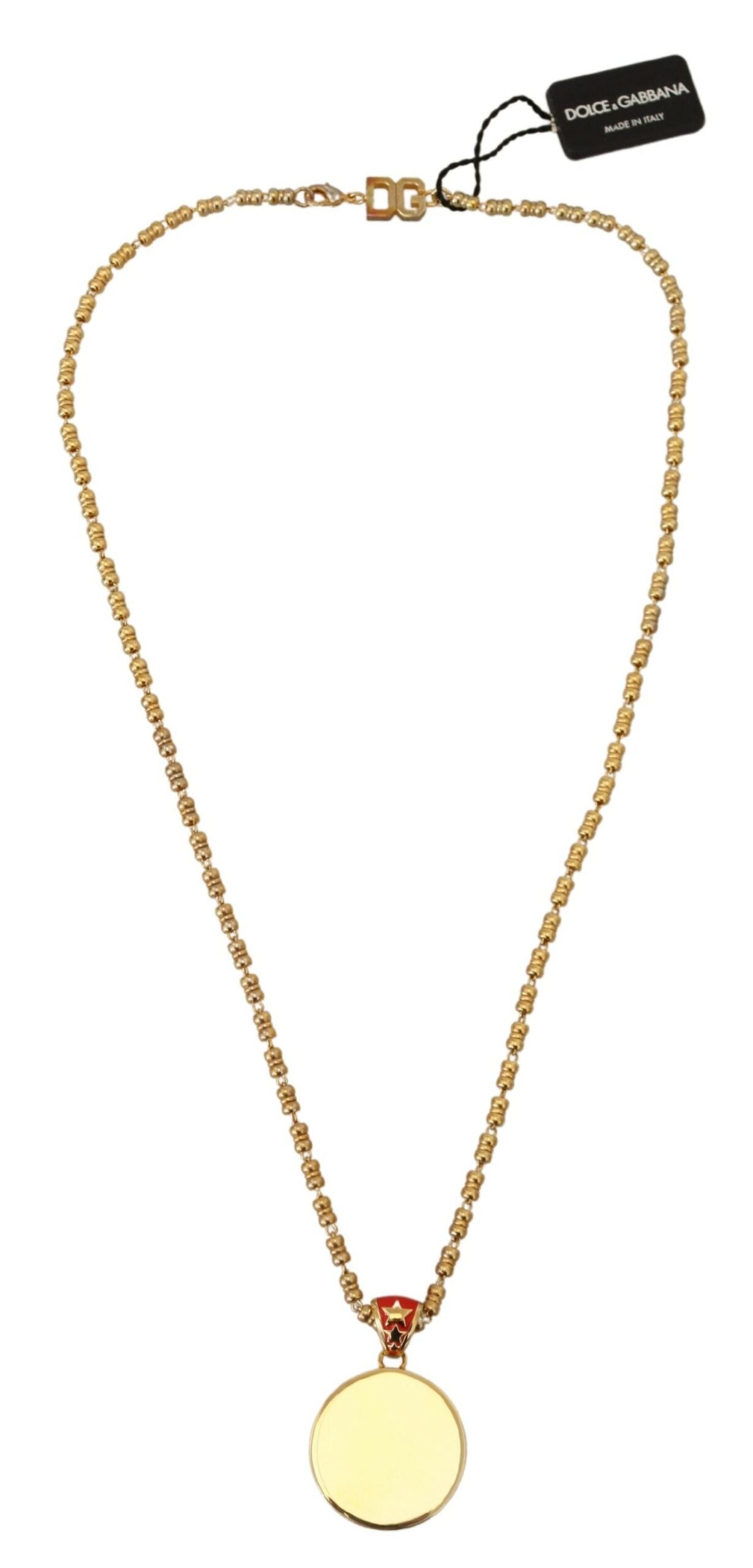 Dolce & Gabbana Elegante collana a catena con ciondolo in oro