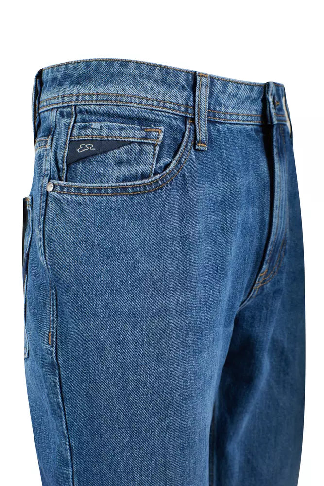 Sì Zee Jeans da uomo in cotone blu
