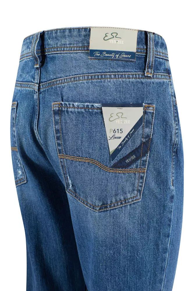 Sì Zee Jeans da uomo in cotone blu