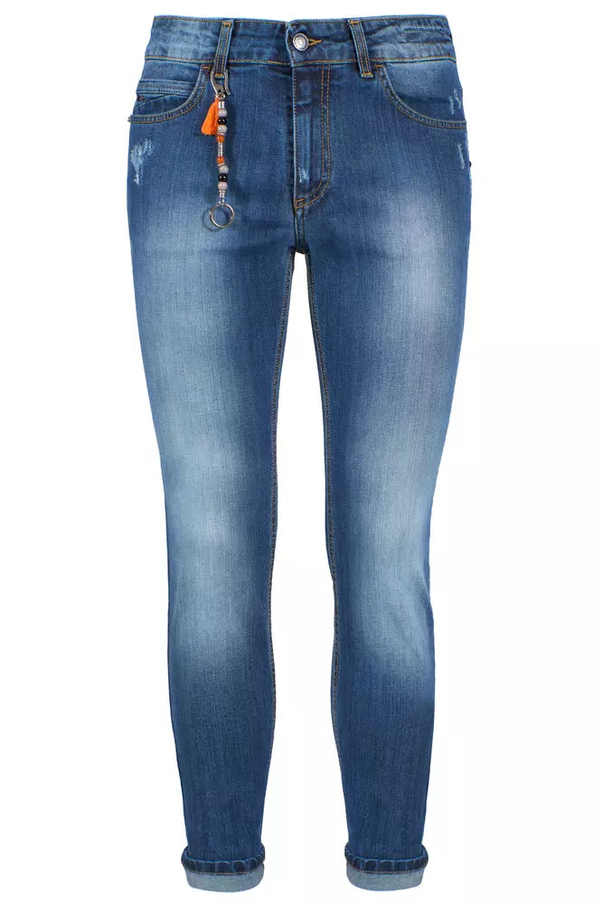 Sì Zee Jeans slim fit in cotone blu da uomo