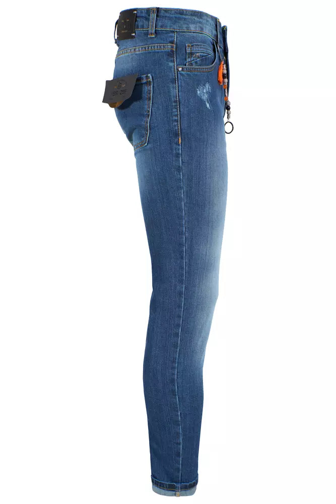Sì Zee Jeans slim fit in cotone blu da uomo