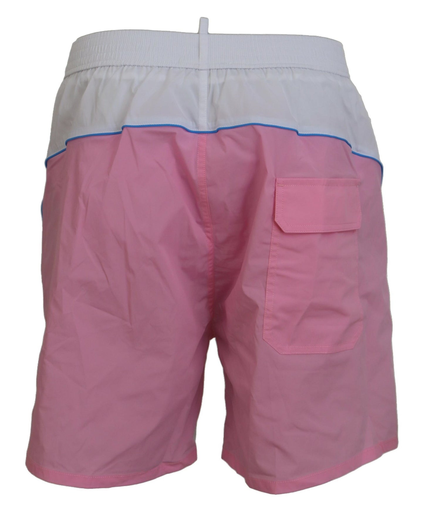 Pantaloncini da bagno con stampa chic bianca e rosa Dsquared²