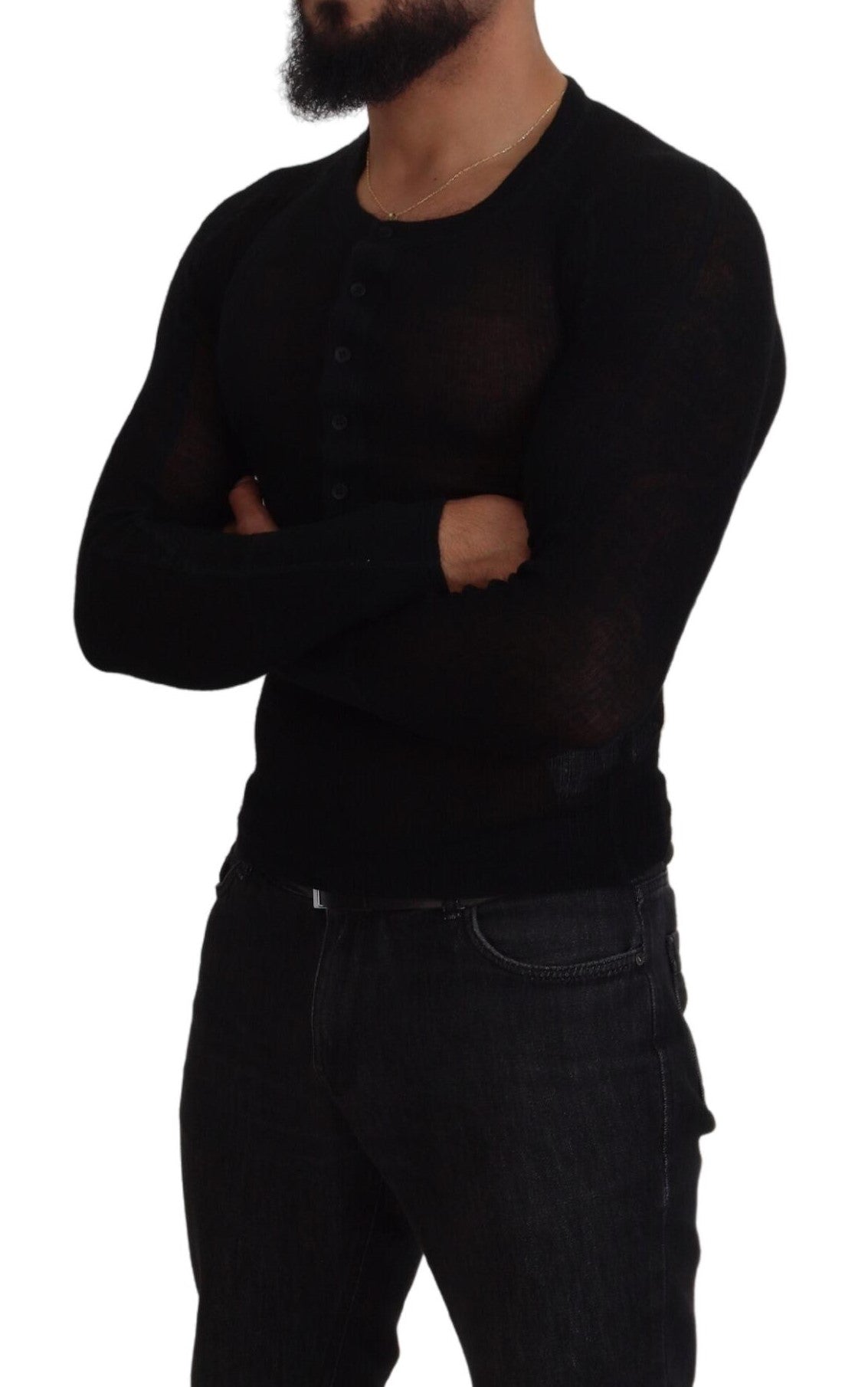 Dolce & Gabbana Elegante maglione pullover in cashmere nero