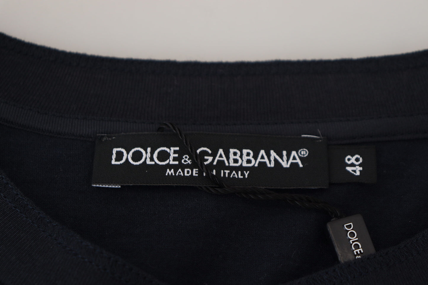 Dolce & Gabbana Элегантный синий пуловер из смеси хлопка и шелка