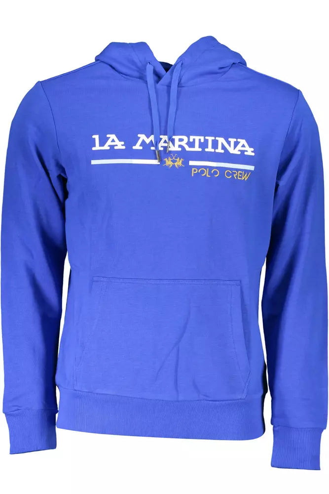 Felpa con cappuccio ricamata blu La Martina Chic