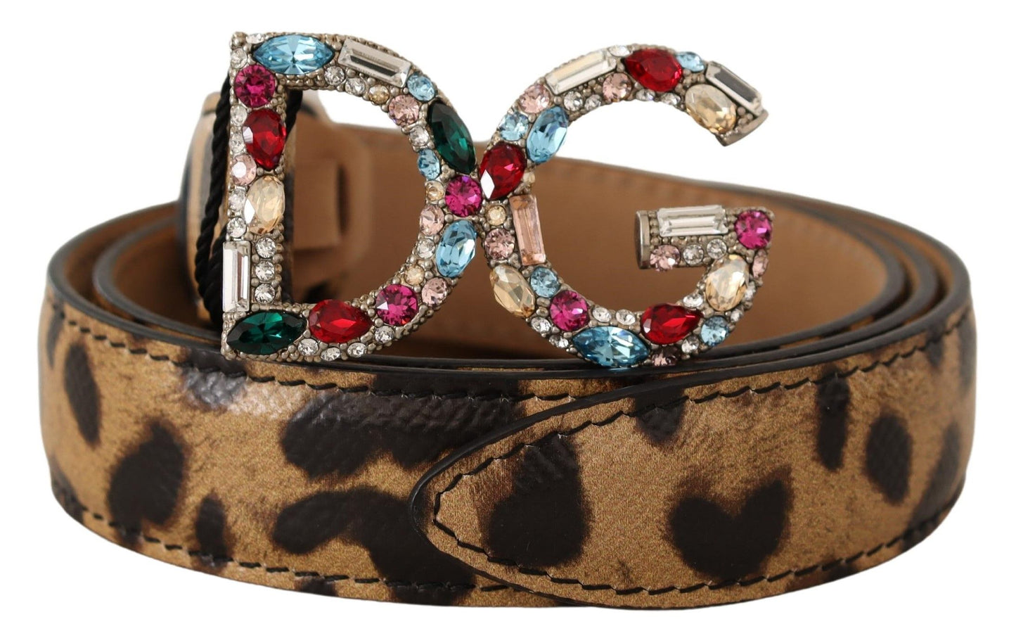 Dolce & Gabbana Elegante cintura leopardata impreziosita da cristalli