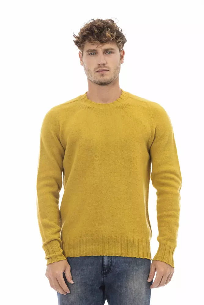 Maglione da uomo Alpha Studio in lana gialla