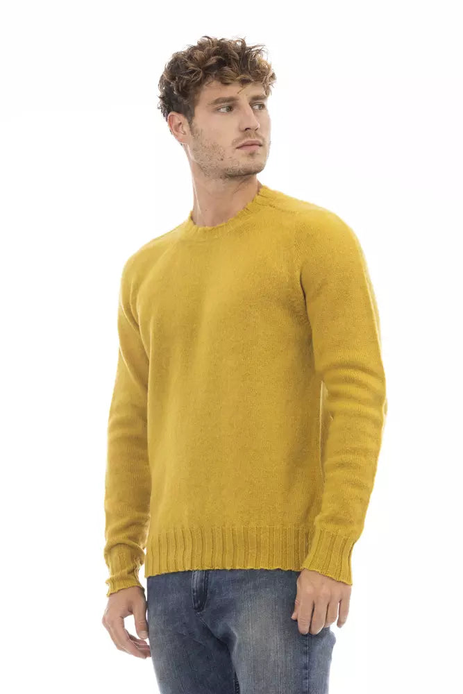 Maglione da uomo Alpha Studio in lana gialla
