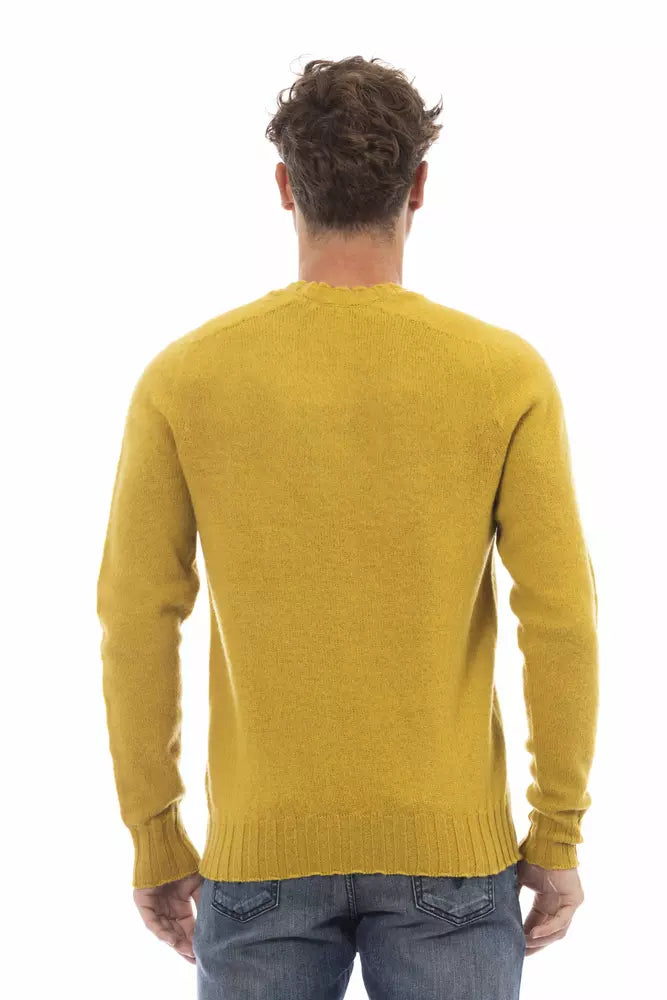 Maglione da uomo Alpha Studio in lana gialla