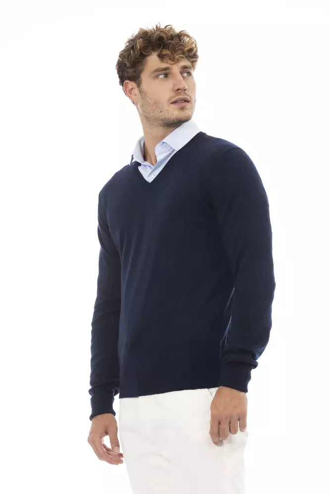 Maglione da uomo in lana blu Alpha Studio