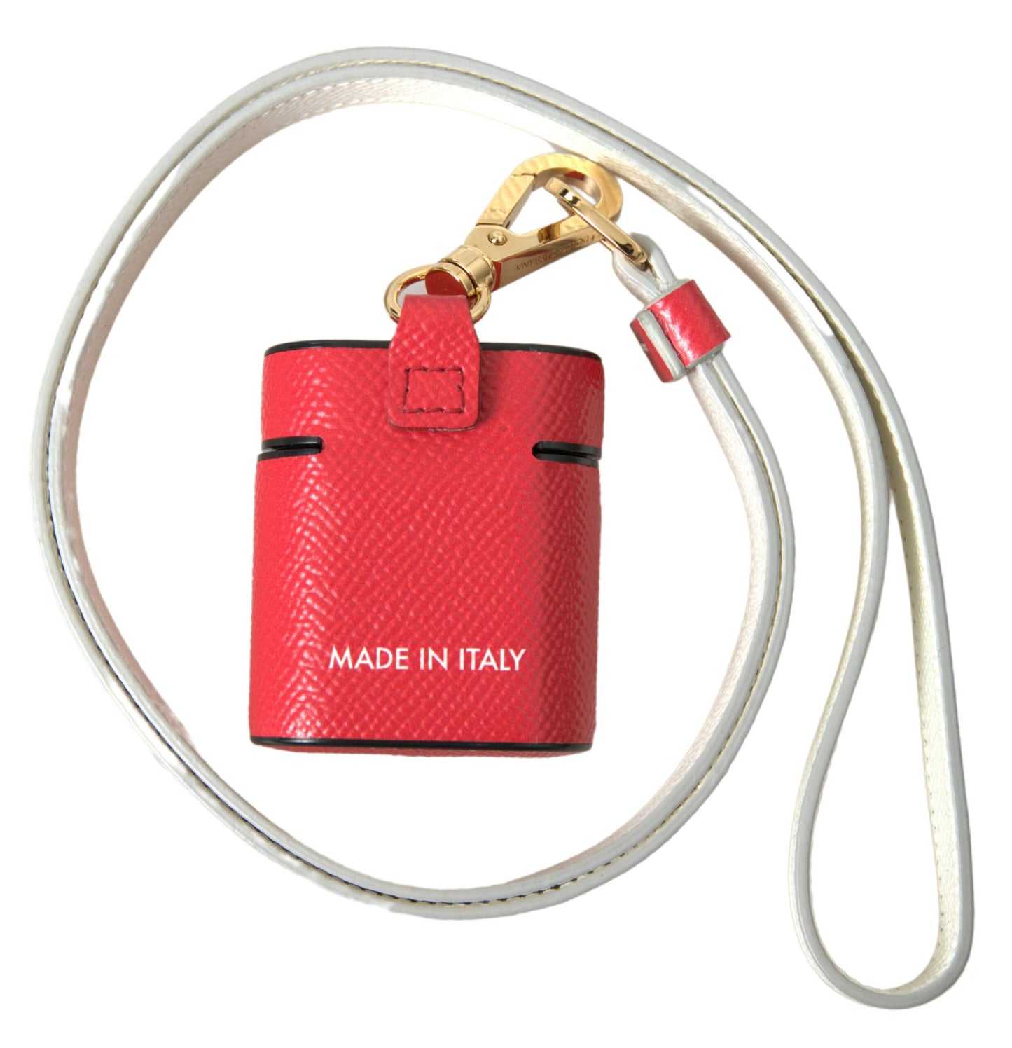 Элегантный красный чехол для Airpods Dolce & Gabbana из телячьей кожи